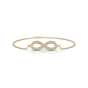 Sterling Silver Zircon <b>Infinity</b> Charm <b>Bracelet</b> Rhodium Plated Trendy for Wedding Party Gift - Product Image 2