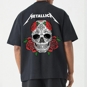 Camiseta de gran tamaño para hombre al por mayor 100% algodón 310GSM camiseta de alta calidad de media manga en blanco de peso pesado - Product Image 5