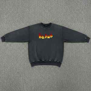 Sudadera de Invierno de Alta Calidad, Estilo Urbano, Lavado Ácido, Bordada, Personalizada con Logotipo Impreso en DTF, Gruesa, Holgada - Product Image 4