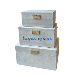 Boîte à bijoux en verre de luxe moderne avec bordure en métal doré Boîte à bijoux artisanale pour le rangement de cadeaux et d'accessoires Boîte de décoration - Product Image 6