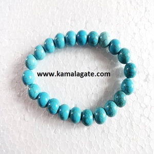 Gemstone 8 mm Beaded Love Style Elastic <b>Bracelets</b> Handmade with Natural Aquamarine Semi-Precious Stone Crafts Direct - Product Image 2