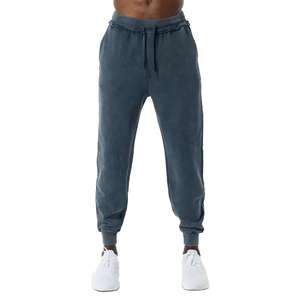 Logotipo personalizado de alta calidad de algodón poliéster polar para hombre con cordón en la cintura lavado con ácido Atlético hombres pantalones de chándal entrenamiento Jogger para hombre - Product Image 2