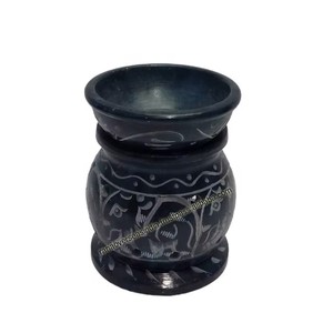 Latest Handcrafted Soapstone Aroma Oil <b>Lamp</b> Indian Art Work Aroma Burner for Home Decoration - Product Image 3