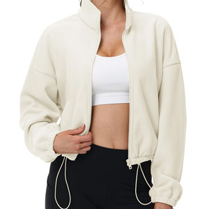 Veste athlétique zippée haut de sport respirant pour femmes vestes et manteaux conception personnalisée ajusté vêtements de yoga vestes prix de gros - Product Image 2