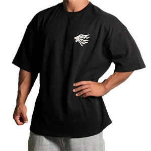 T-shirt de gymnastique pour hommes T-shirt surdimensionné de gymnastique T-shirts personnalisés avec logo T-shirt unisexe personnalisé T-shirt uni surdimensionné avec logo personnalisé - Product Image 1