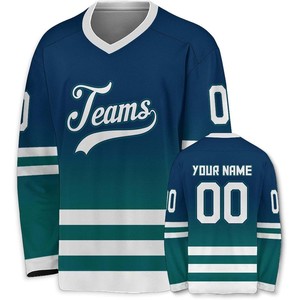 Camisetas personalizadas de hockey sobre hielo OEM, venta al por mayor de calidad profesional, tela sublimada de poliéster duradero, ropa de equipo personalizada de secado rápido - Product Image 1