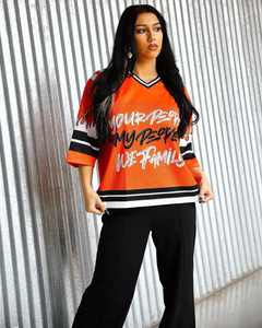 Camiseta con estampado de sublimación de secado rápido personalizada, camiseta de fútbol y baloncesto, Camiseta de cuello serigrafiada, transpirable de talla grande - Product Image 3