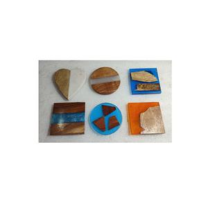 Sous-verres de conception différente pour verres à faible coût sous-verres de tasse d'eau en bois et en résine de taille personnalisée pour la maison forme personnalisée - Product Image 2