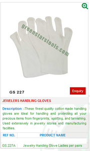 Jewelers Handling Gloves GS 227 for Jewelry <b>Tools</b>-Jewellery <b>Tools</b> - Product Image 2