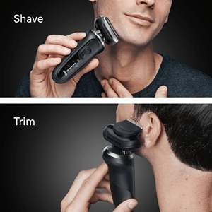 Rasoir électrique doré pour hommes, rasage humide et sec, étanche IPX7, rasoir à grille avec tondeuse à barbe, base de chargement, fonction lavable - Product Image 3