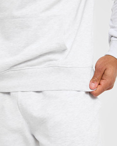 Sudaderas con capucha y pantalones de chándal para hombre con logotipo personalizado básico gris de alta calidad, mezcla de algodón, sudaderas con capucha para entrenamiento de gimnasia para hombre - Product Image 5