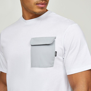 Nouveauté Ensemble de t-shirts d'été en maille respirante et légère pour hommes Logo réfléchissant personnalisé Vêtement teint et lavé - Product Image 5