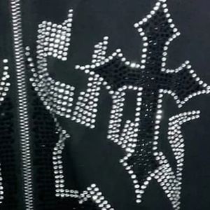 Top Applique Embroidery Distressed Hoodie <b>Rhinestone</b> Zip up <b>Jacket</b> Acid Wash Vintage Washed Men Fleece Streetwear Hoodie - Product Image 3