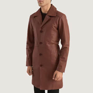 Eco Friendly 2025 Color personalizado hombres moda abrigo de cuero Venta caliente mejor moda abrigo de cuero puro para los hombres - Product Image 2