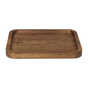 Bandeja cuadrada de madera de acacia para servir el desayuno con asas, producto al por mayor - Product Image 2
