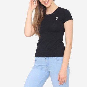La mejor Fabricación de camisetas ecológicas para mujer, V bordado con cuello en jersey de poliéster de secado rápido, venta al por mayor de seda vaquera - Product Image 3
