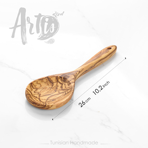 Servidor de ensalada de madera de olivo rústico más vendido, utensilio de cocina artístico para el hogar con patrón de estante de decoración tallada - Product Image 2