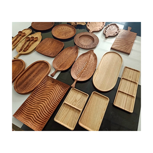 Plaque de chargeur en bois mariage et maison ronde assiette unique et plat avec plaque de chargeur finie sculptée du fournisseur du Vietnam - Product Image 2