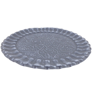 Bandeja redonda de metal para servir, bandeja de hierro de Color níquel plateado para el restaurante del hogar y la decoración de la boda hecha a mano - Product Image 6