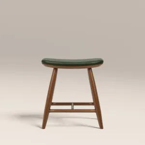 TABURETE BAJO DE MADERA HATTON VERDE VINTAGE SINTERIOR - Product Image 1