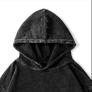 Vente en gros de sweat à capuche surdimensionné délavé à l'acide pour hommes lourd 100% coton confortable sweat à capuche délavé vintage avec broderie pour l'automne - Product Image 3