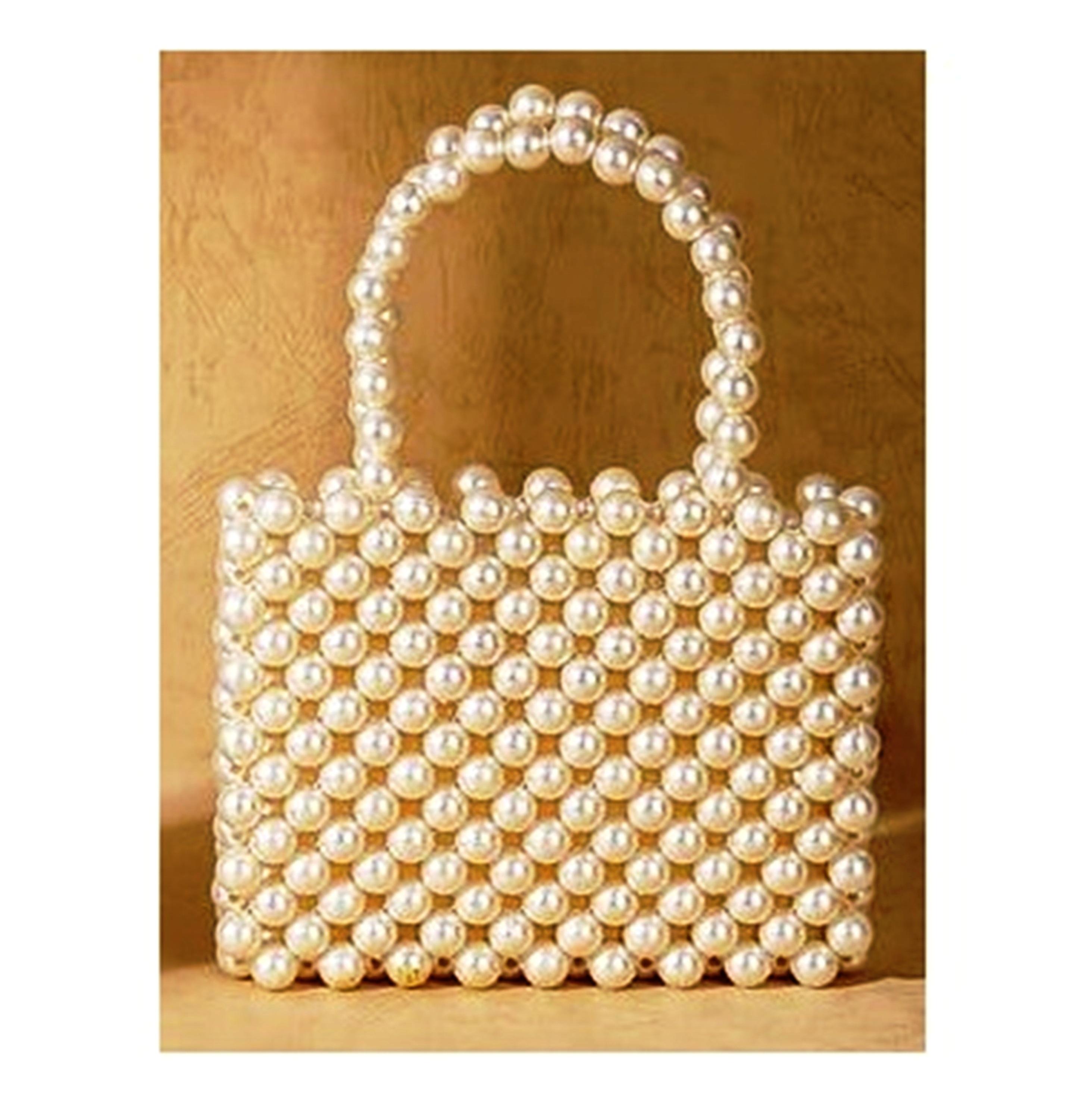 Borse fatte a mano in resina con perline di perle pochette in