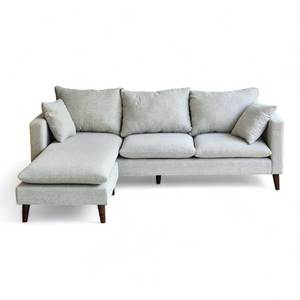 Sofá Esquinero en Forma de L de Tres Plazas SFL68023 220x86cm con Tapicería de Tela y Patas de Madera para Salas de Estar - Product Image 1