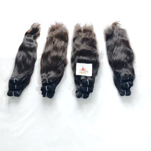 Fabrication en profondeur Traitement à double trame Aucun Bundle Cuticule vierge indienne Alignée Couleur naturelle Femmes noires Vagues naturelles humaines - Product Image 5