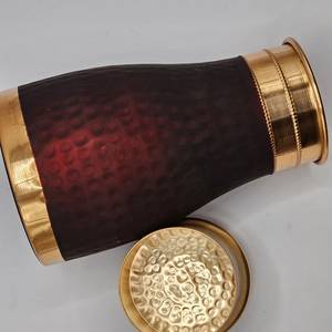 Botella de agua de cobre puro de 32oz y 950ml con bolsa de transporte de lona, cobre Natural 100% para suministro de agua al por mayor - Product Image 1