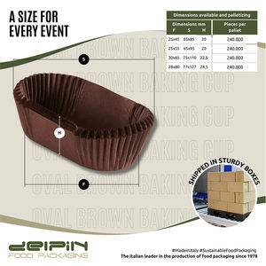 Fabriqué en Italie Papier sulfurisé personnalisable Jetable Ovale Marron Cuisson Tasse Cupcake Doublures Muffins Cas Taille Différente - Product Image 4