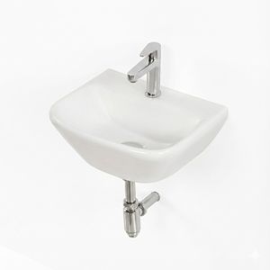 Lavabo mural ovale classique moderne pour salle de bain - Product Image 1