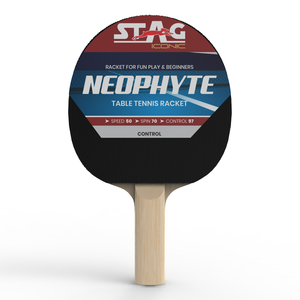 Raquette de tennis de table Stag Iconic Neophyte Series en bois de frêne, caoutchouc à picots, 5 plis, durable, 158x152mm, poids 200g, pour le sport - Product Image 6