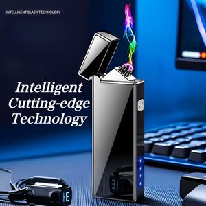 ولاعة سجائر إبداعية مقاومة للرياح من سبائك الزنك بقوس مزدوج <span class=keywords><strong>USB</strong></span>، بيع بالجملة، قابلة لإعادة الشحن ببطارية ليثيوم مخصصة - Product Image 2