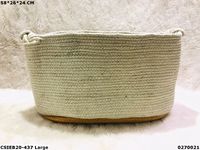 Panier de plage tressé en jute et coton Dari – Élégant panier de mode pour femme