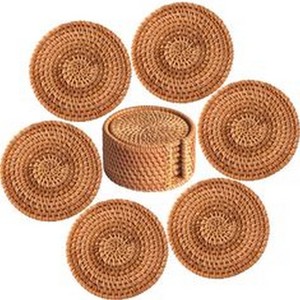 Posavasos de ratán de mimbre más populares Posavasos de ratán creativos Taza de té hecha a mano Calidad estándar Posavasos hecho a mano Hierba de mar - Product Image 6