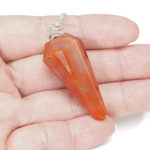 หินอัญมณีทรงกรวยหินโมราแดงสำหรับรักษาลูกตุ้มเรกิ - Product Image 5