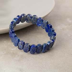 Pulsera de Piedra Natural de Lapislázuli con Corte Ancho - Product Image 2