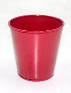 Pot de fleurs en métal avec revêtement en poudre rouge pour la décoration de table à la maison et à l'hôtel. - Product Image 2