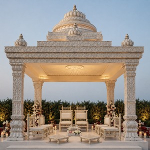 Princess Wedding Bollywood Mandap/Stage Trending Best New Design Golden Fiber Mandap HIndu Wedding Mandap Canada - Product Image 5
