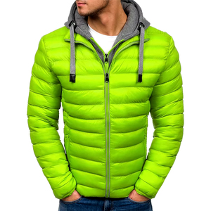 Chaqueta Acolchada con Capucha, Color Sólido, Resistente al Viento, Transpirable, para Hombre, con Cierre Completo, Informal, para Exteriores, Otoño, Personalizable, Superventas 2024 - Product Image 1