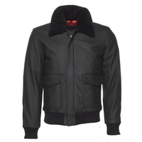 Veste chauffante en cuir de mouton noir suédé sur mesure pour homme, best-seller OEM de Silo Sports, avec col en fourrure de renard