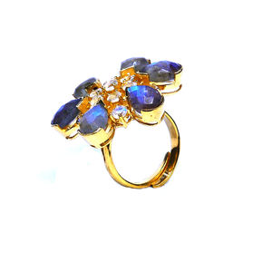 Anillo clásico de Plata de Ley 925 para mujer, piedra preciosa de labradorita Vermeil de oro, joyería de inspiración cristiana a la moda - Product Image 5