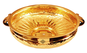 Marmite au design traditionnel gaufré en laiton pur IndianArtVilla pour hôtel et restaurant à domicile-Vaisselle - Product Image 3