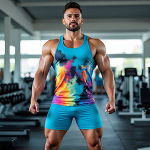 Workout Fitness Wear Printed Tank Tops <b>Men</b> Bodybuilding Exercise Sublimation Singlet Top <b>Mens</b> - Product Image 4