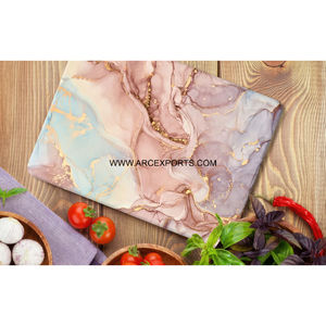 Tabla de cortar de mármol de color gris hecha a mano, lujosa y funcional, perfecta para cocinar tabla Charcutier DE LA India - Product Image 4