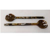 Ensemble de cuillères à salade en résine, écologiques, compatibles lave-vaisselle, couleur personnalisée moderne, 11 pouces, ustensiles à salade, cuisine à domicile, fabriqué en Inde