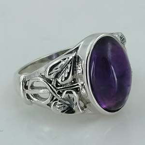 Anillo de Amatista en Plata de Ley 925, Anillo de Promesa Hecho a Mano para Mujer, Tallas 4 a 13 US, Piedra Natural con Engaste de Bisel para Uso Diario - Product Image 5