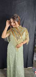 ชุดเดรสสำหรับงานเทศกาลชุดเดรสไปงานปาร์ตี้ปักเลื่อมเลื่อมลูกปัดเส้นสายตรงคอผูกติดแน่นสง่างามสวยงาม - Product Image 5