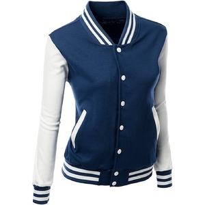 Veste universitaire bleu marine et blanc, style classique Letterman contrastant, vêtements d'extérieur, prix de gros abordable - Product Image 3