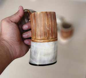 High Quality Eco-Friendly Buffalo <b>Horn</b> Mugs <b>Viking</b> <b>Horn</b> Mug Tankard with Carved Custom Engraving Logo India - Product Image 4